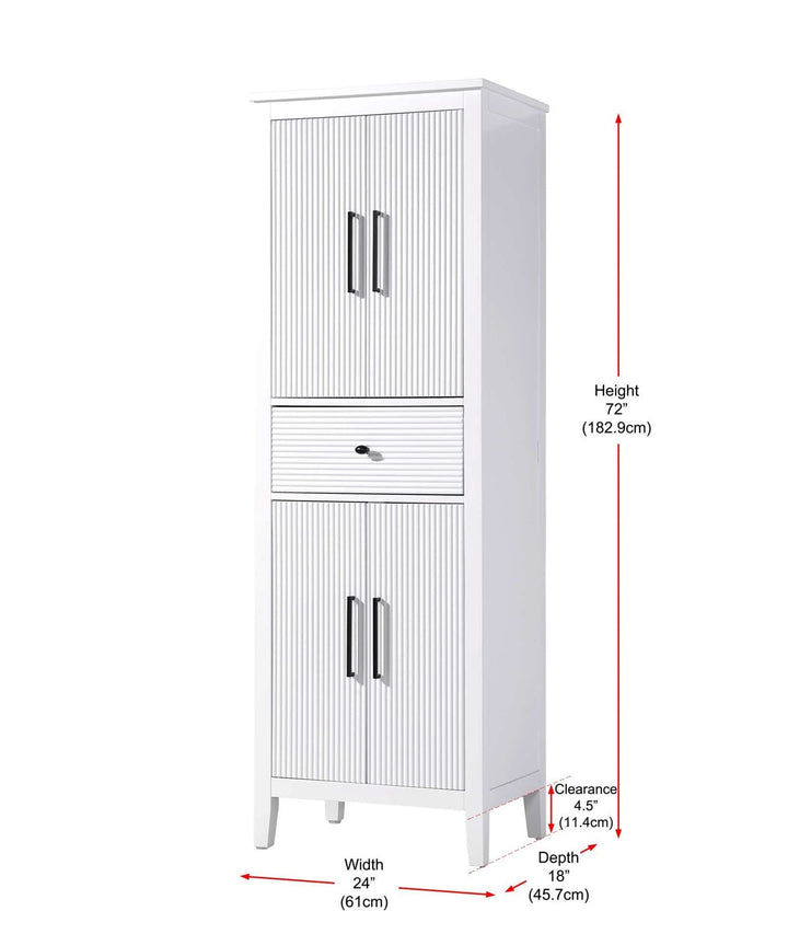 24 Inch Bath Storage Cabinet In White
