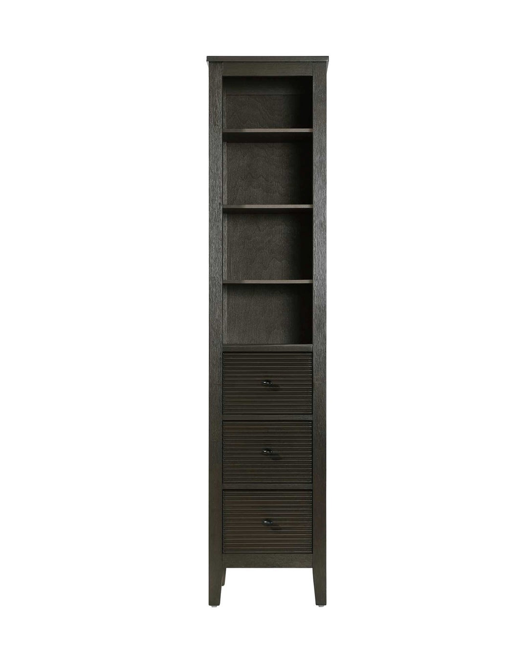 16 Inch Open Shelving Bath Storage Cabinet In Chocolate Oak by Elegant Kitchen and Bath