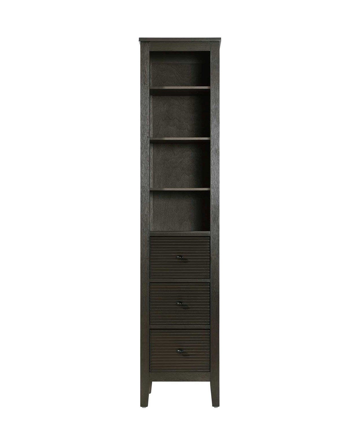 16 Inch Open Shelving Bath Storage Cabinet In Chocolate Oak by Elegant Kitchen and Bath