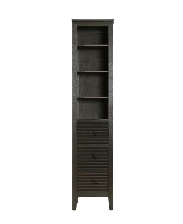 16 Inch Open Shelving Bath Storage Cabinet In Chocolate Oak by Elegant Kitchen and Bath