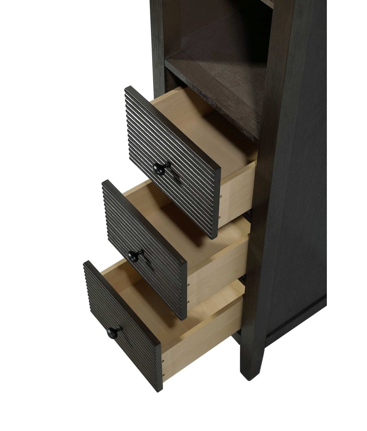 16 Inch Open Shelving Bath Storage Cabinet In Chocolate Oak
