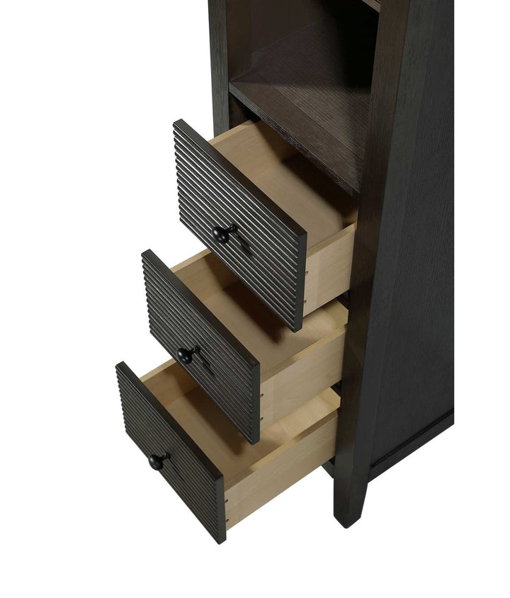 16 Inch Open Shelving Bath Storage Cabinet In Chocolate Oak