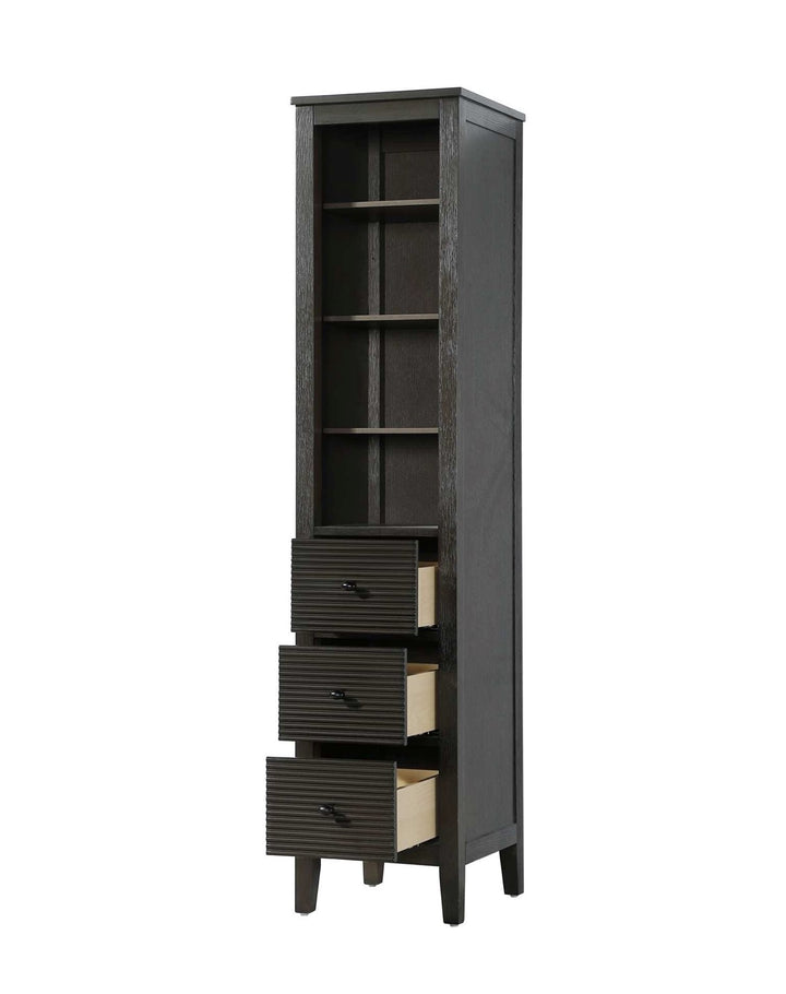 16 Inch Open Shelving Bath Storage Cabinet In Chocolate Oak