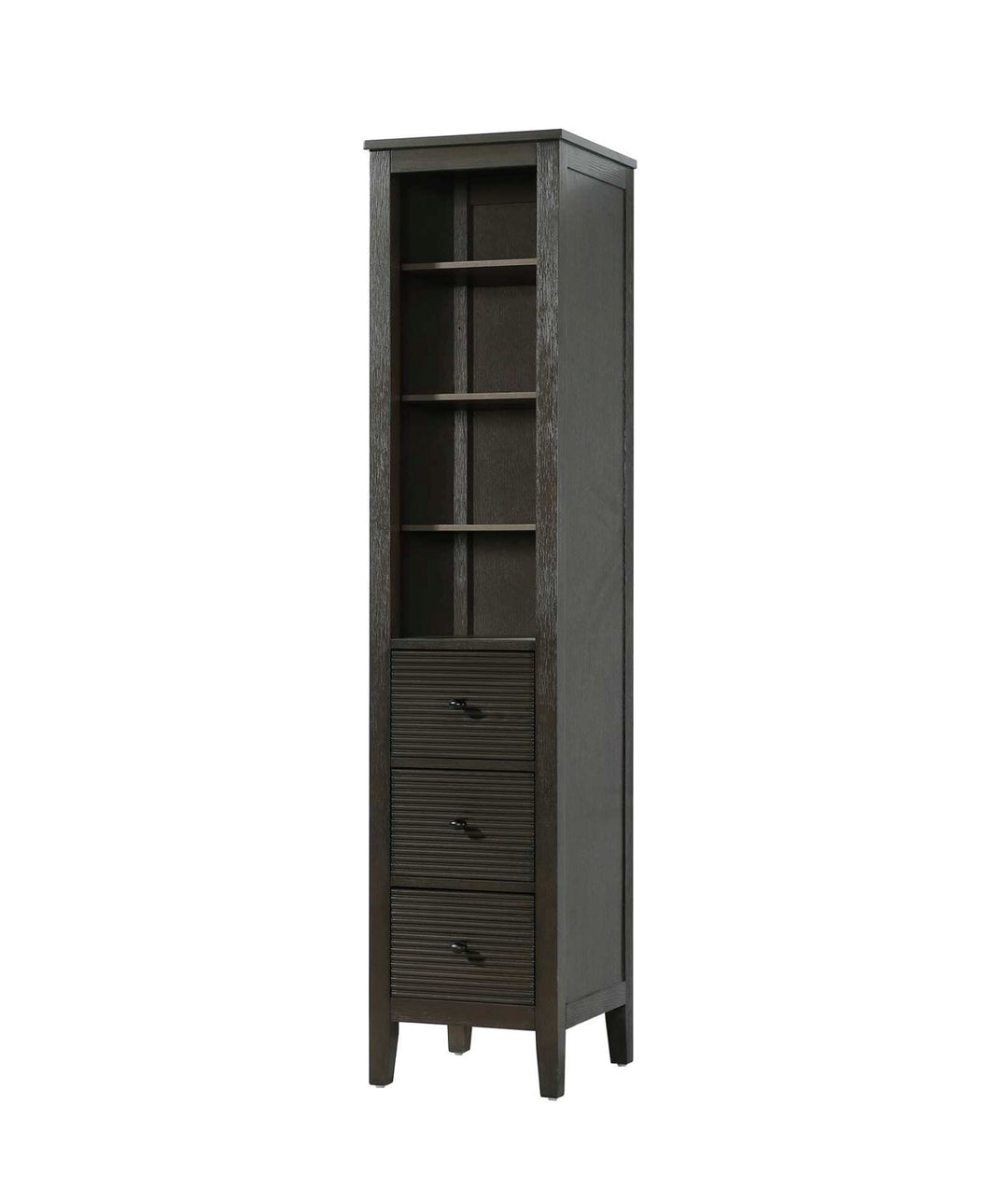 16 Inch Open Shelving Bath Storage Cabinet In Chocolate Oak