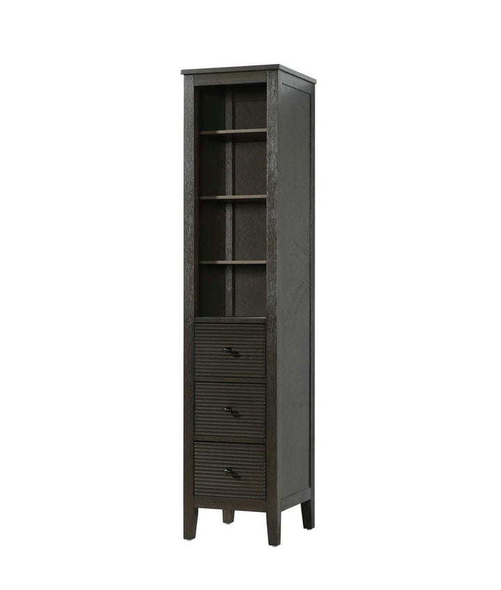 16 Inch Open Shelving Bath Storage Cabinet In Chocolate Oak