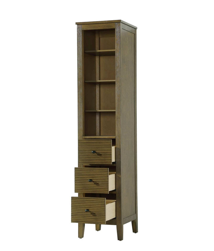 16 Inch Open Shelving Bath Storage Cabinet In Hazel Oak