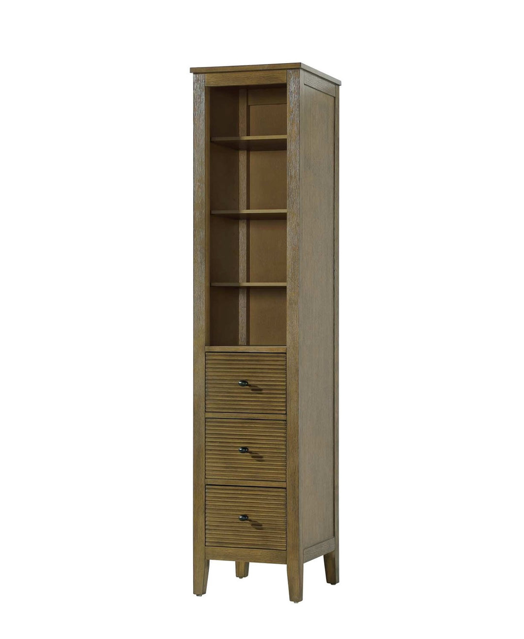 16 Inch Open Shelving Bath Storage Cabinet In Hazel Oak