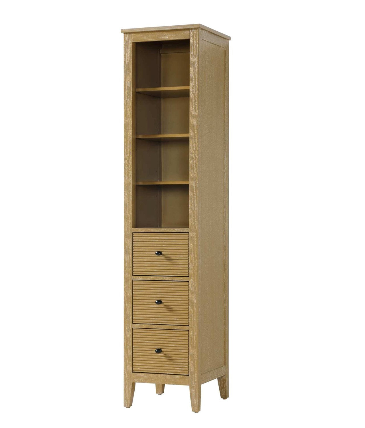 16 Inch Open Shelving Bath Storage Cabinet In Linen Oak