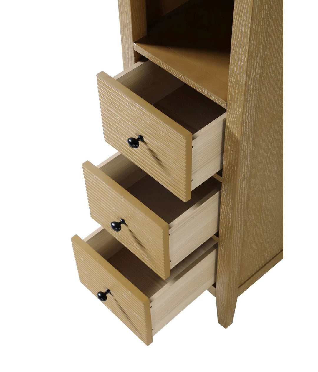 16 Inch Open Shelving Bath Storage Cabinet In Linen Oak