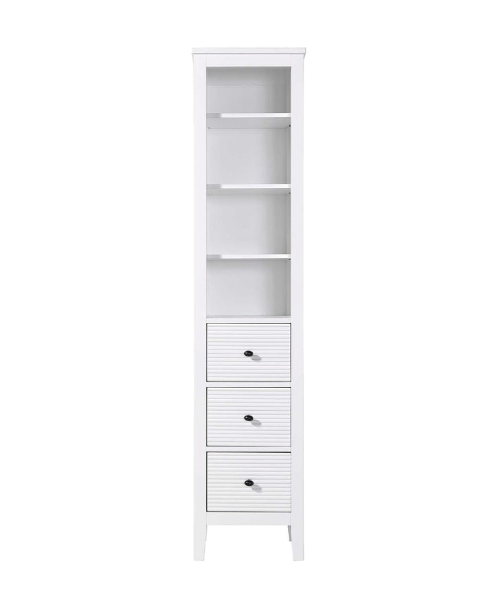 16 Inch Open Shelving Bath Storage Cabinet In White by Elegant Kitchen and Bath