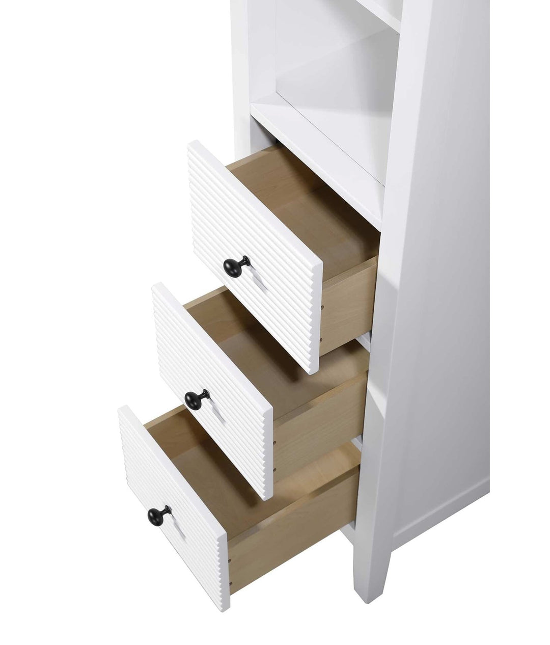 16 Inch Open Shelving Bath Storage Cabinet In White