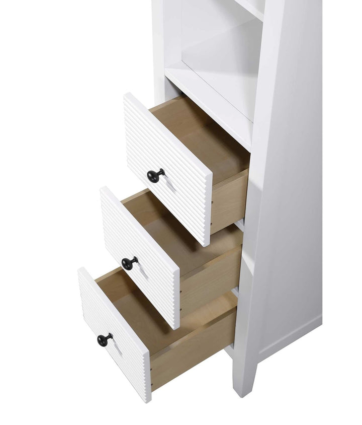 16 Inch Open Shelving Bath Storage Cabinet In White