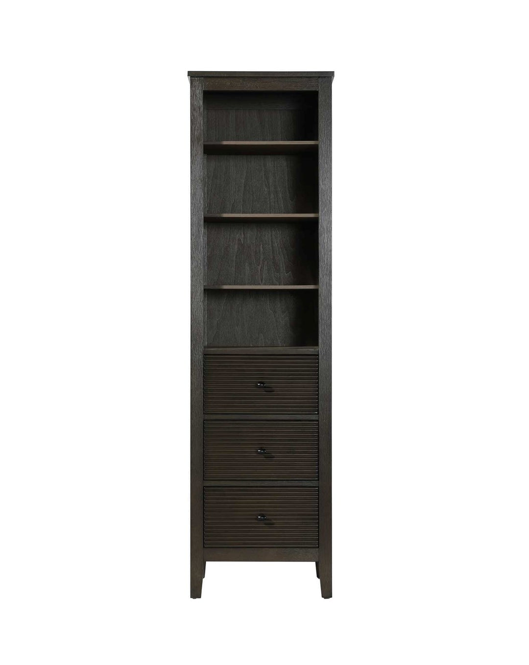 20 Inch Open Shelving Bath Storage Cabinet In Chocolate Oak by Elegant Kitchen and Bath