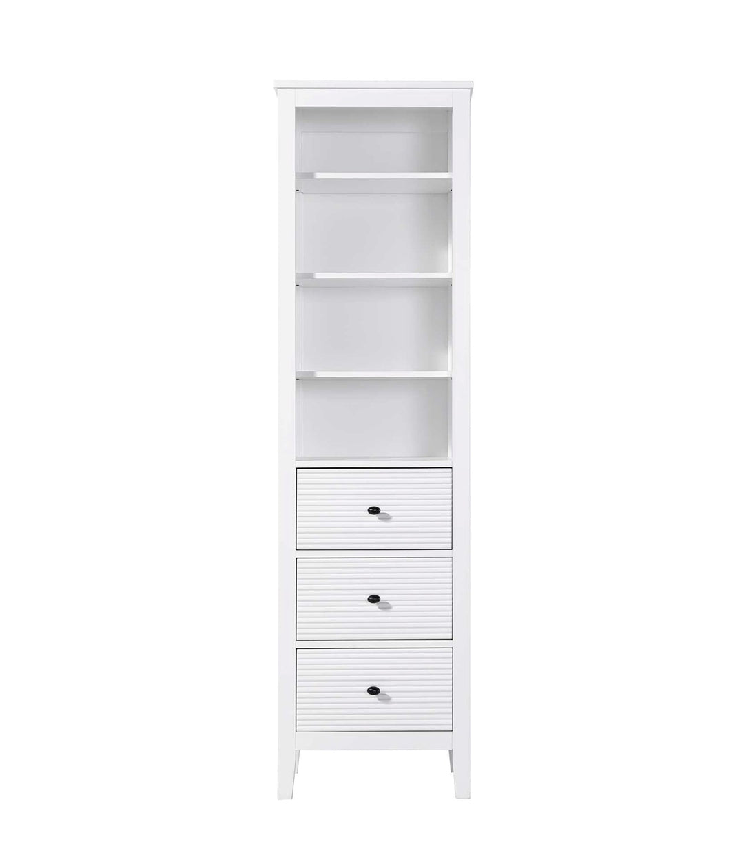 20 Inch Open Shelving Bath Storage Cabinet In White by Elegant Kitchen and Bath