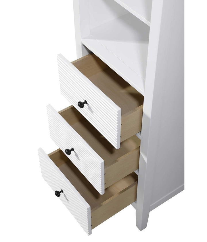 20 Inch Open Shelving Bath Storage Cabinet In White