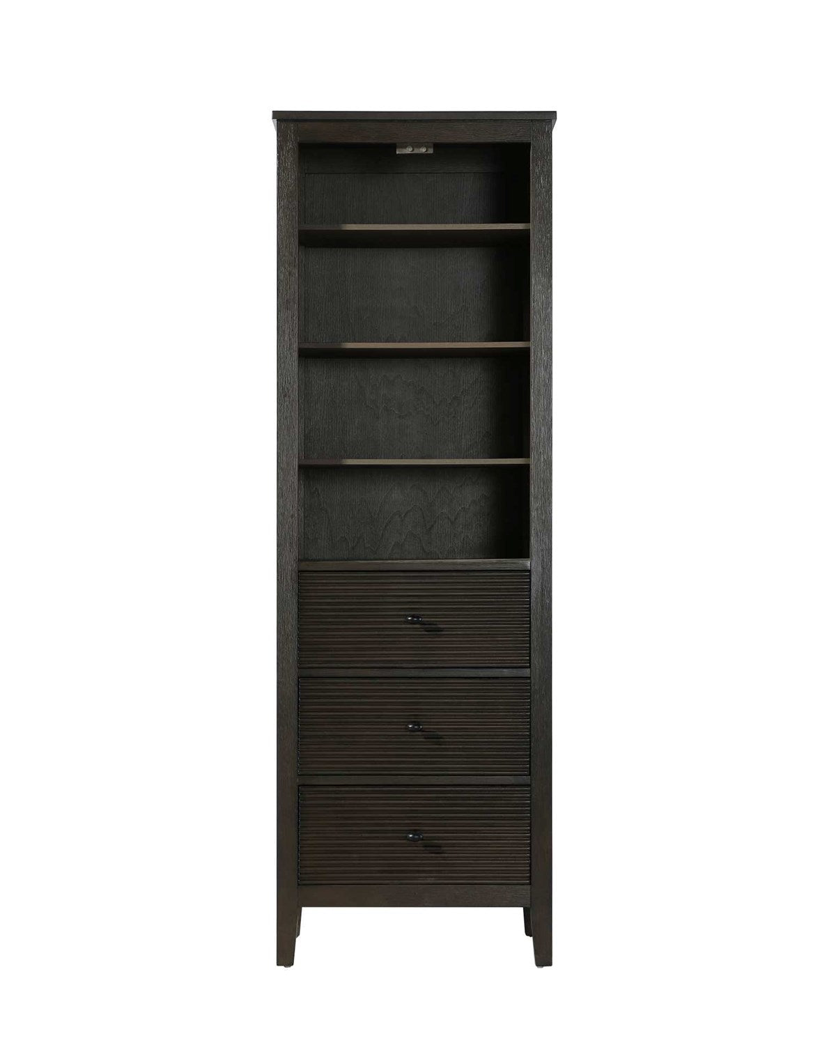 24 Inch Open Shelving Bath Storage Cabinet In Chocolate Oak by Elegant Kitchen and Bath
