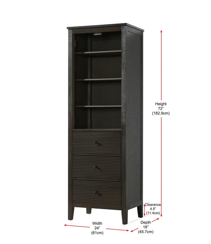 24 Inch Open Shelving Bath Storage Cabinet In Chocolate Oak