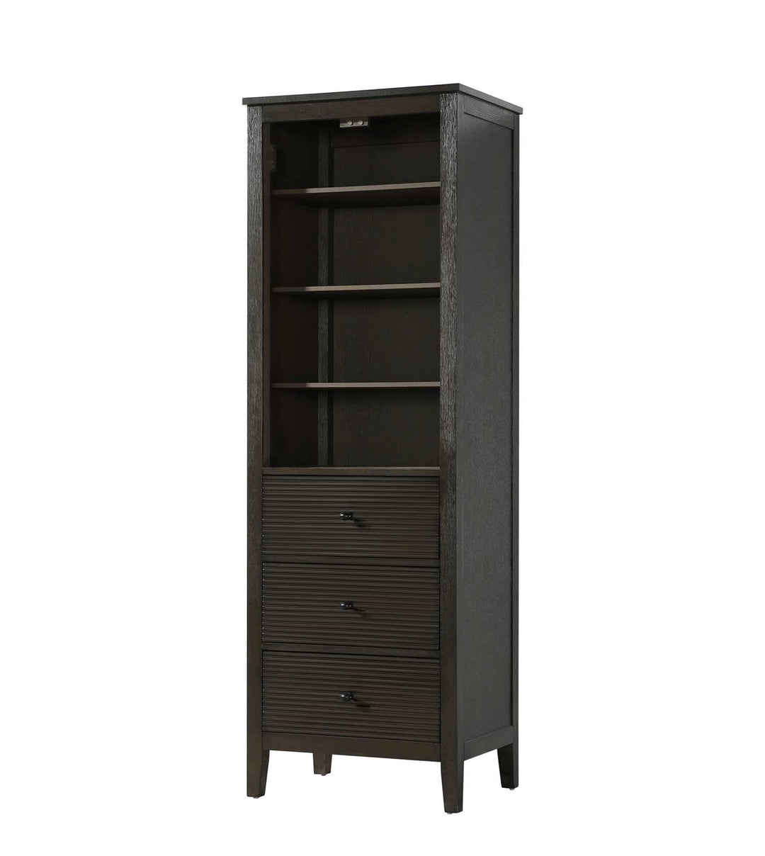 24 Inch Open Shelving Bath Storage Cabinet In Chocolate Oak
