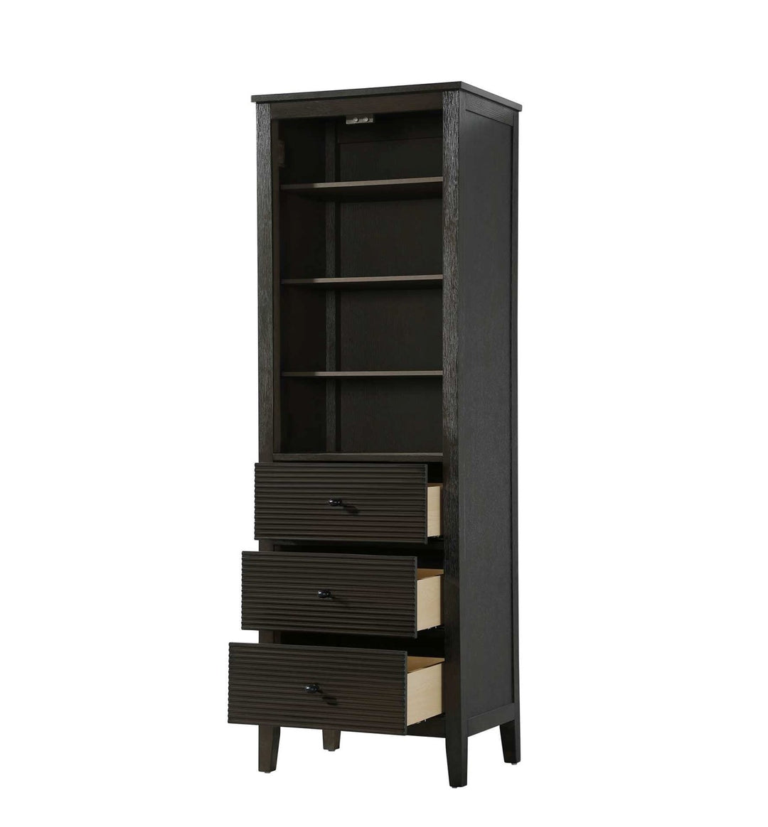 24 Inch Open Shelving Bath Storage Cabinet In Chocolate Oak