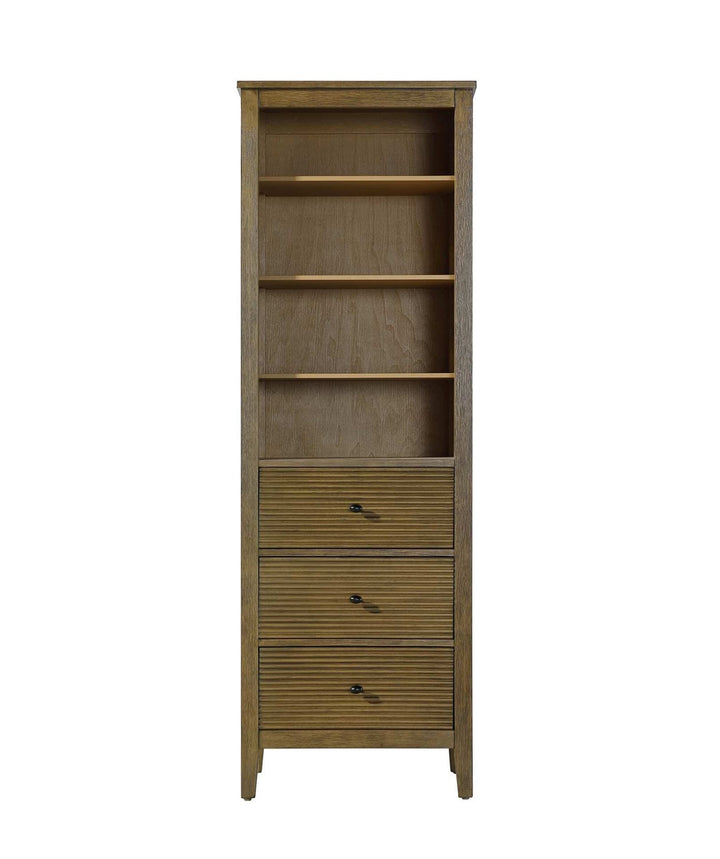 24 Inch Open Shelving Bath Storage Cabinet In Hazel Oak by Elegant Kitchen and Bath