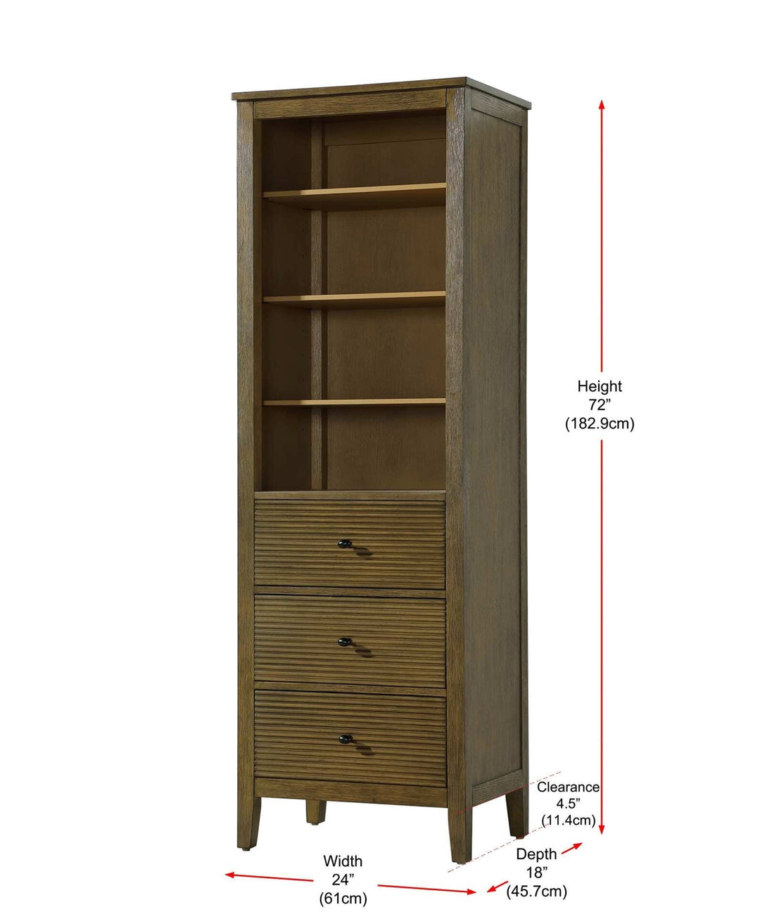 24 Inch Open Shelving Bath Storage Cabinet In Hazel Oak
