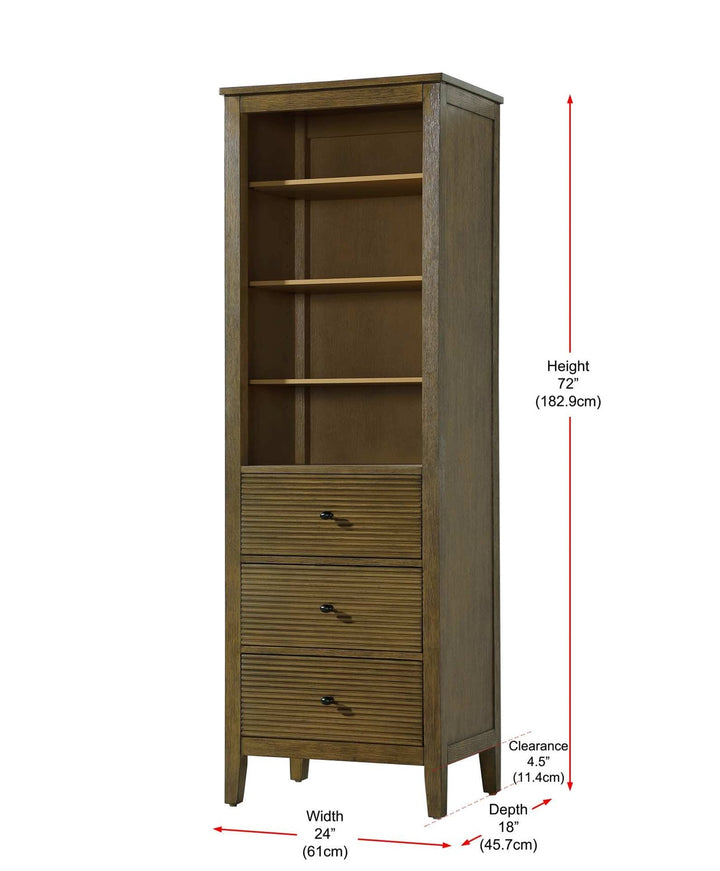 24 Inch Open Shelving Bath Storage Cabinet In Hazel Oak