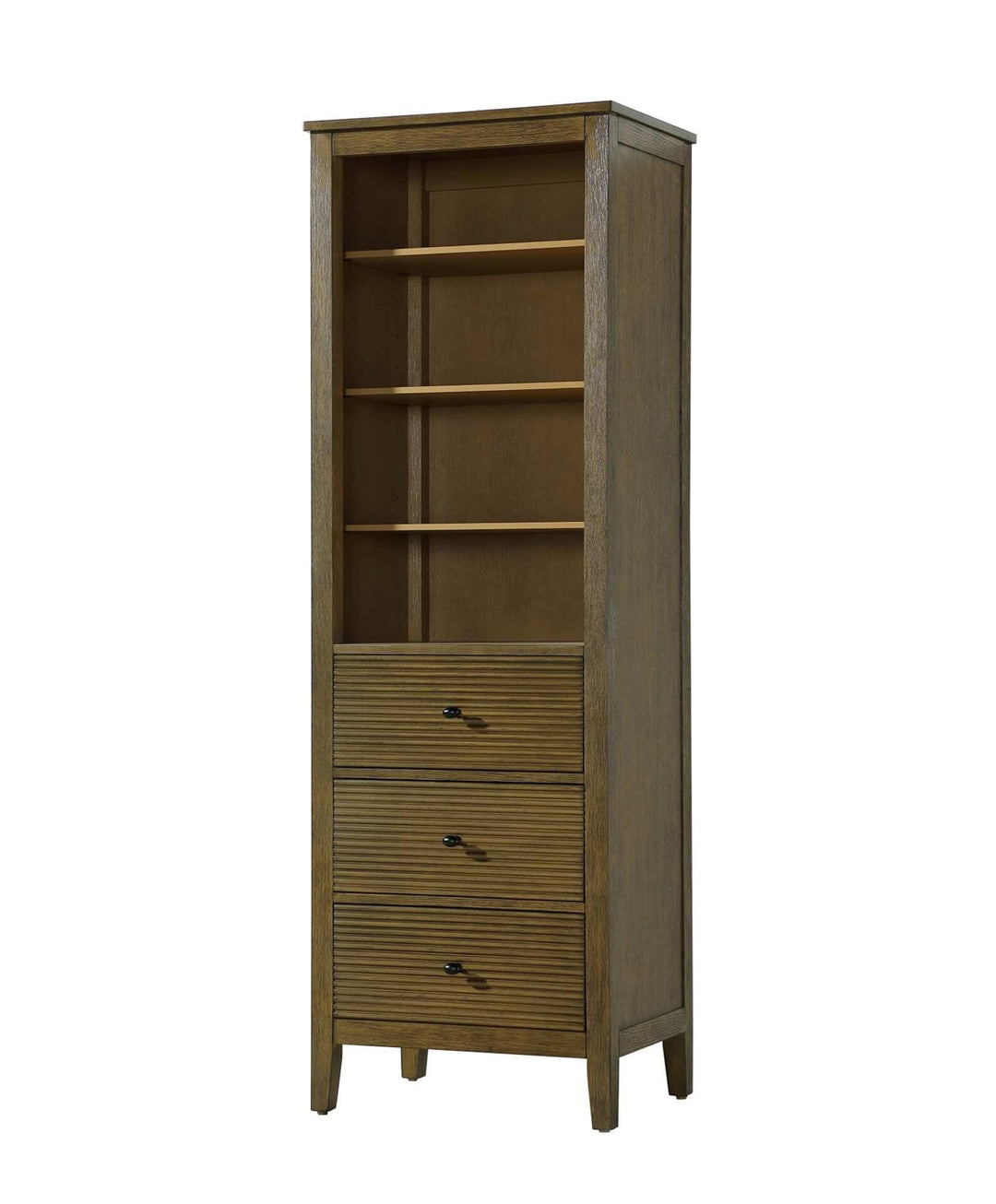 24 Inch Open Shelving Bath Storage Cabinet In Hazel Oak
