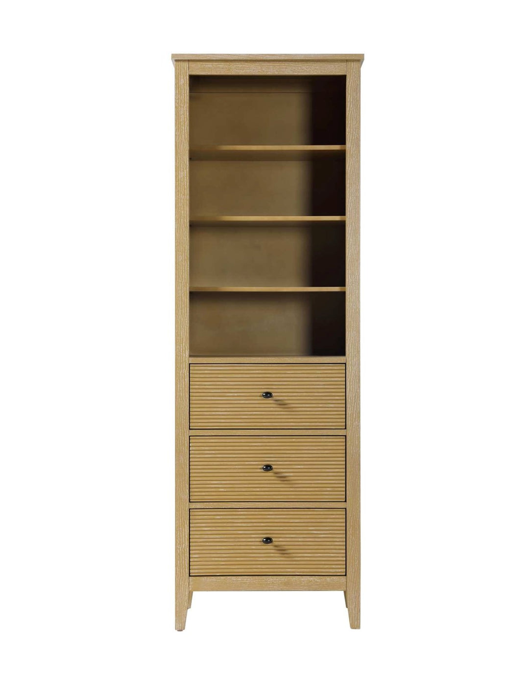24 Inch Open Shelving Bath Storage Cabinet In Linen Oak by Elegant Kitchen and Bath
