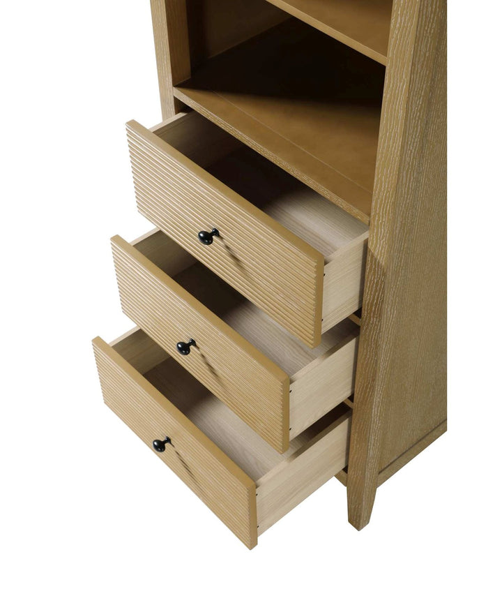 24 Inch Open Shelving Bath Storage Cabinet In Linen Oak