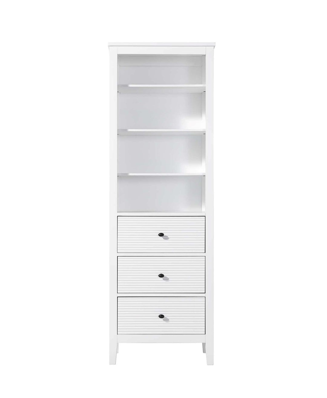 24 Inch Open Shelving Bath Storage Cabinet In White by Elegant Kitchen and Bath