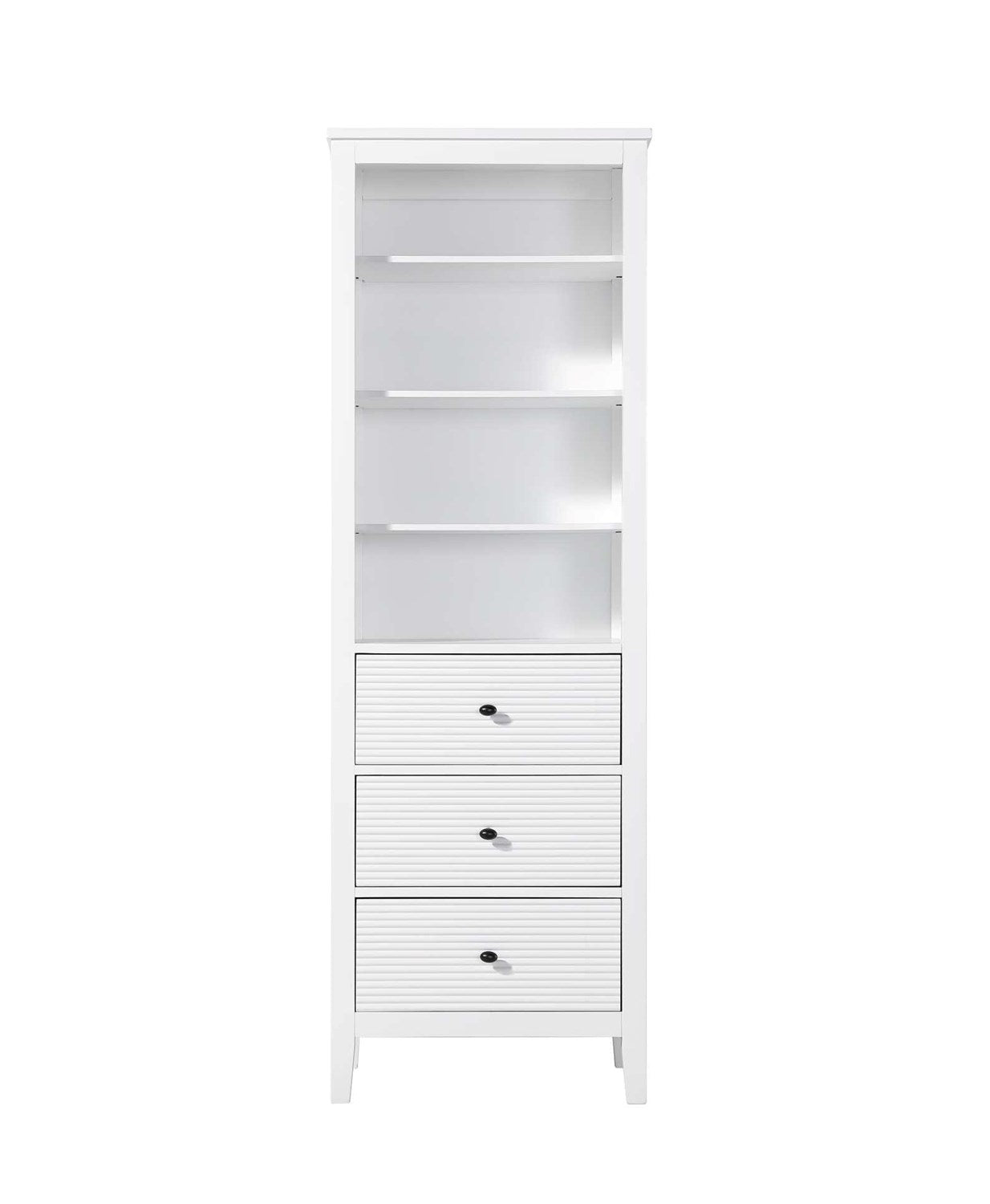 24 Inch Open Shelving Bath Storage Cabinet In White by Elegant Kitchen and Bath