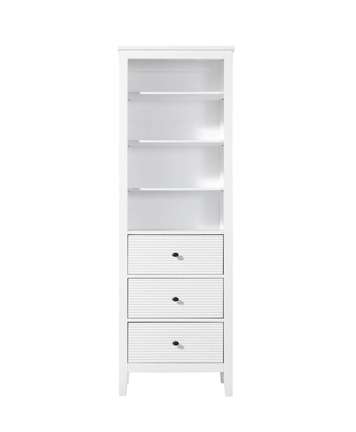 24 Inch Open Shelving Bath Storage Cabinet In White by Elegant Kitchen and Bath