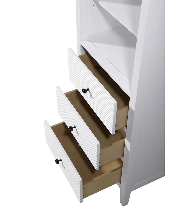 24 Inch Open Shelving Bath Storage Cabinet In White
