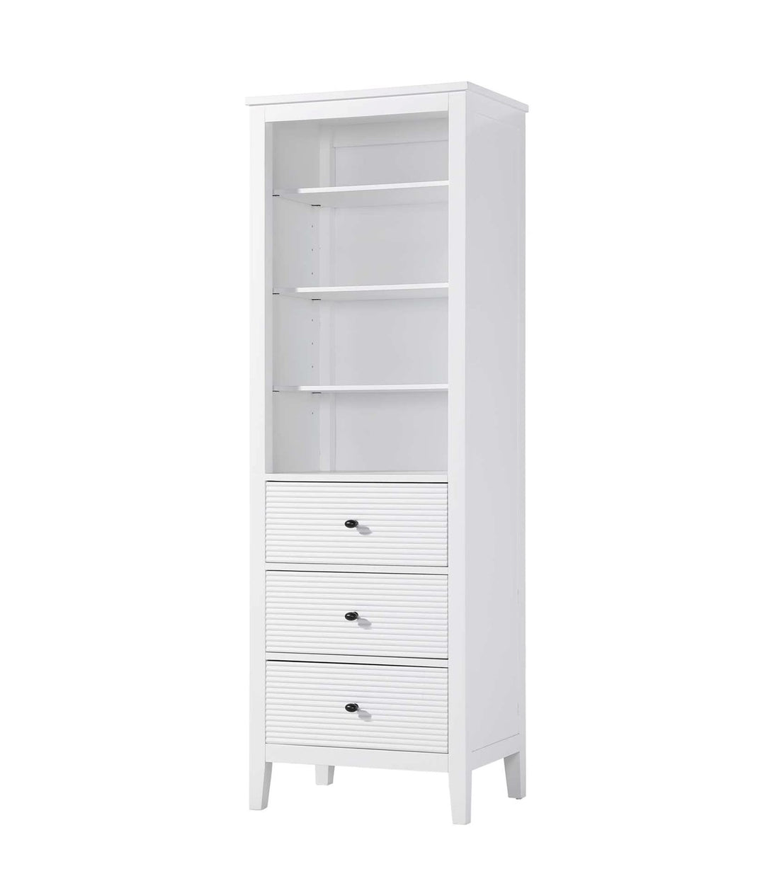 24 Inch Open Shelving Bath Storage Cabinet In White