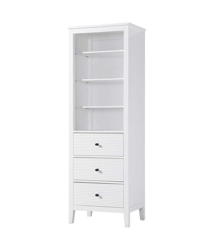 24 Inch Open Shelving Bath Storage Cabinet In White