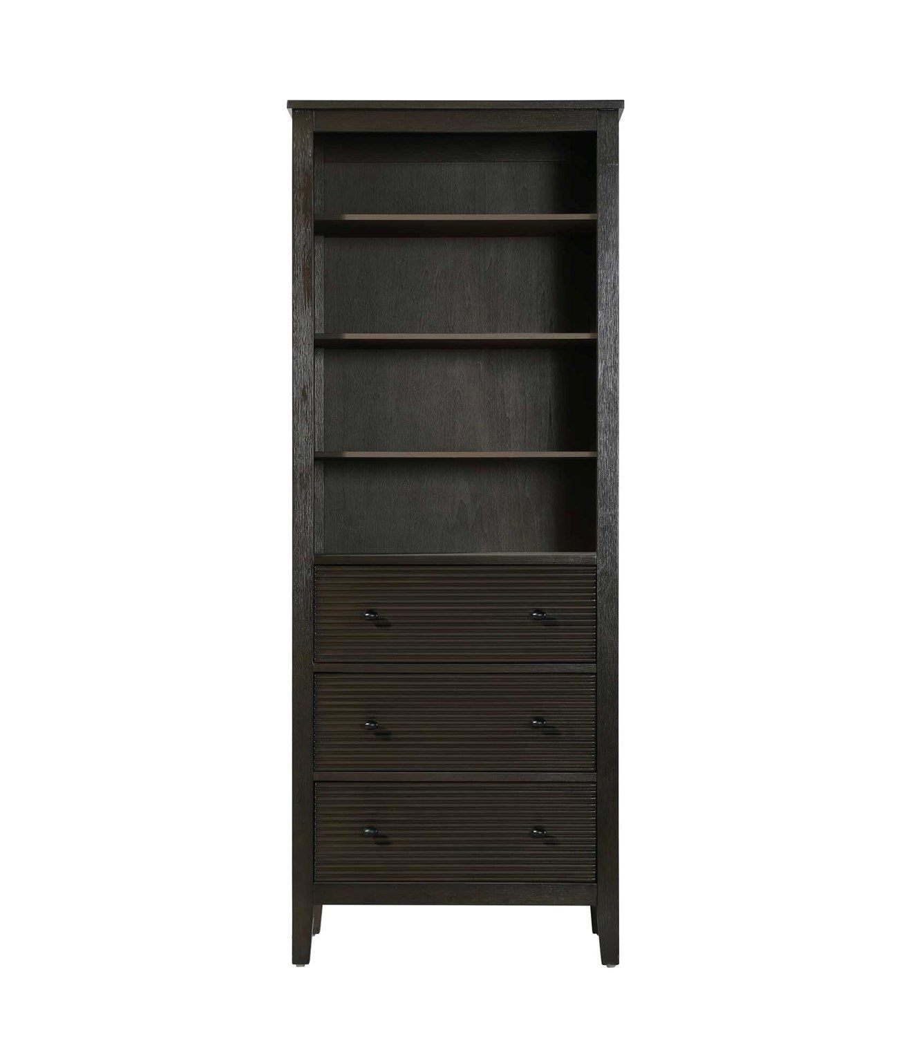 28 Inch Open Shelving Bath Storage Cabinet In Chocolate Oak by Elegant Kitchen and Bath