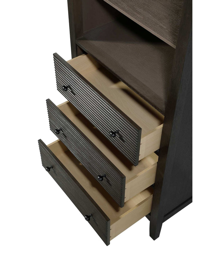 28 Inch Open Shelving Bath Storage Cabinet In Chocolate Oak