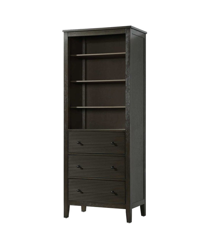 28 Inch Open Shelving Bath Storage Cabinet In Chocolate Oak