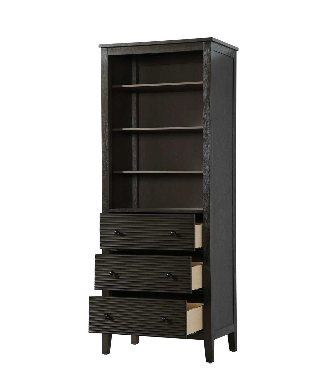 28 Inch Open Shelving Bath Storage Cabinet In Chocolate Oak