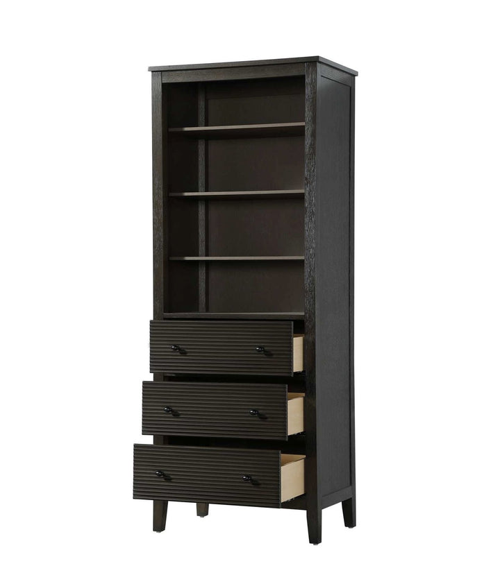 28 Inch Open Shelving Bath Storage Cabinet In Chocolate Oak