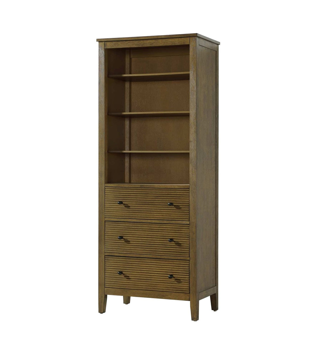 28 Inch Open Shelving Bath Storage Cabinet In Hazel Oak