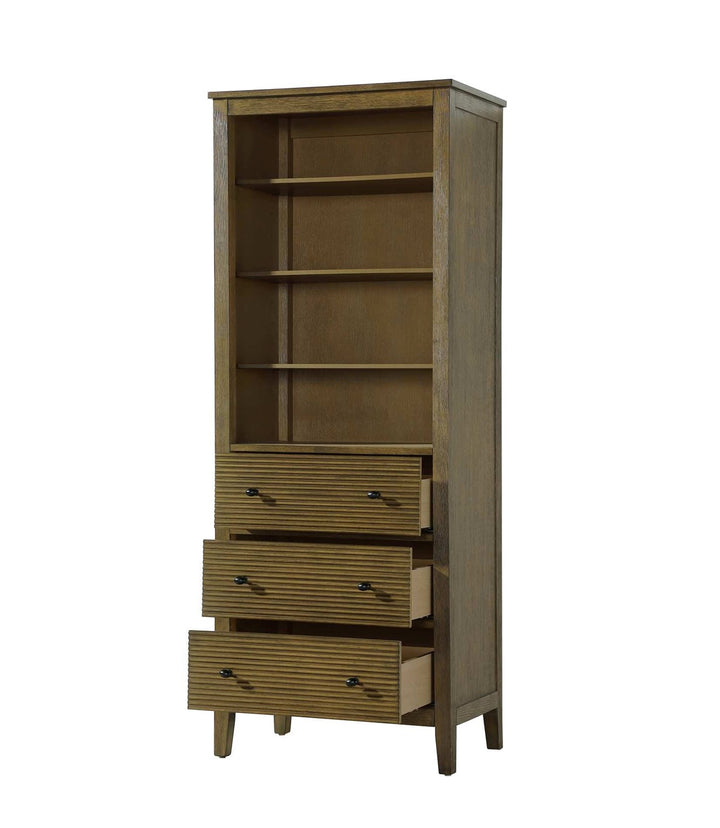 28 Inch Open Shelving Bath Storage Cabinet In Hazel Oak