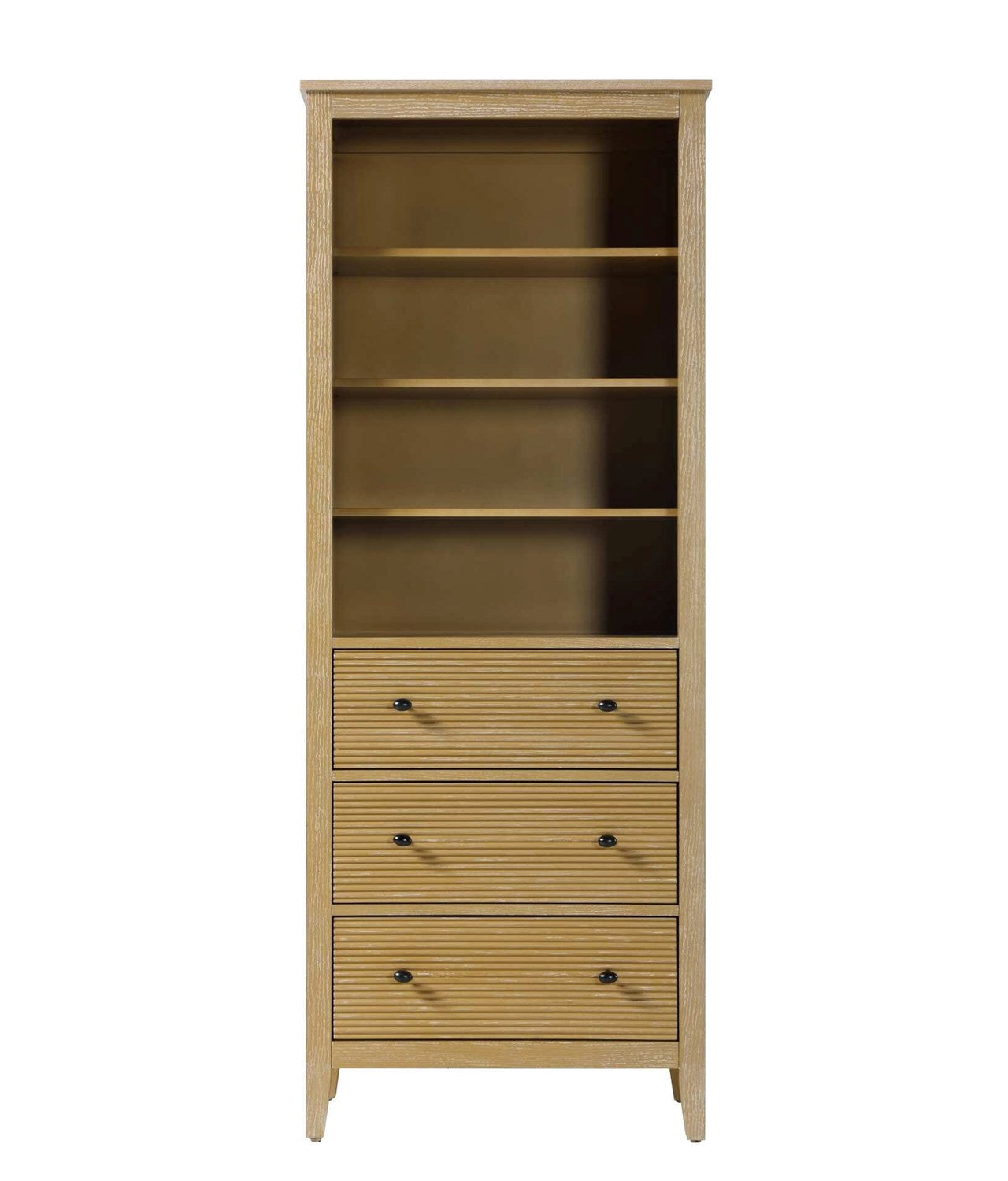 28 Inch Open Shelving Bath Storage Cabinet In Linen Oak by Elegant Kitchen and Bath