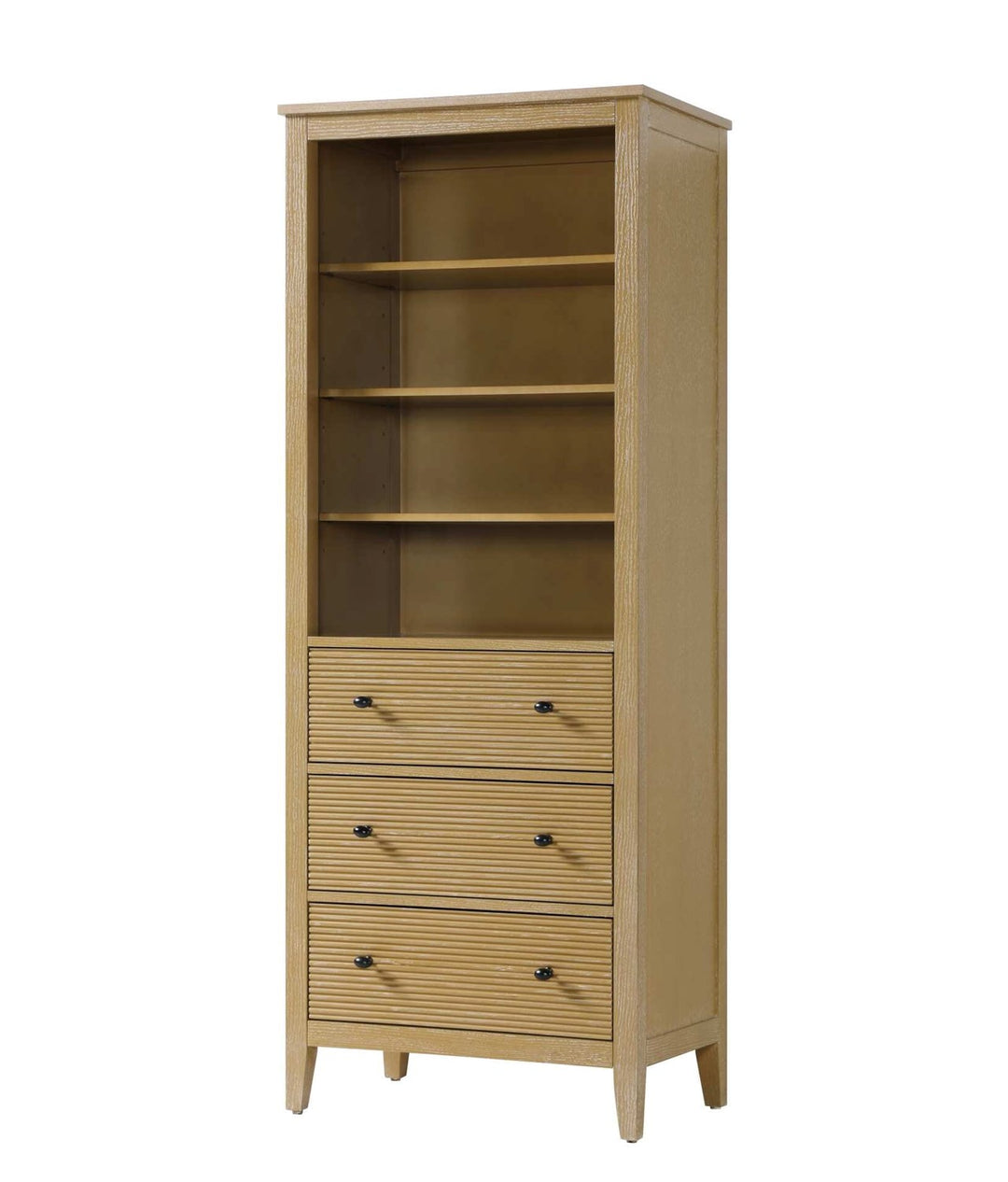 28 Inch Open Shelving Bath Storage Cabinet In Linen Oak