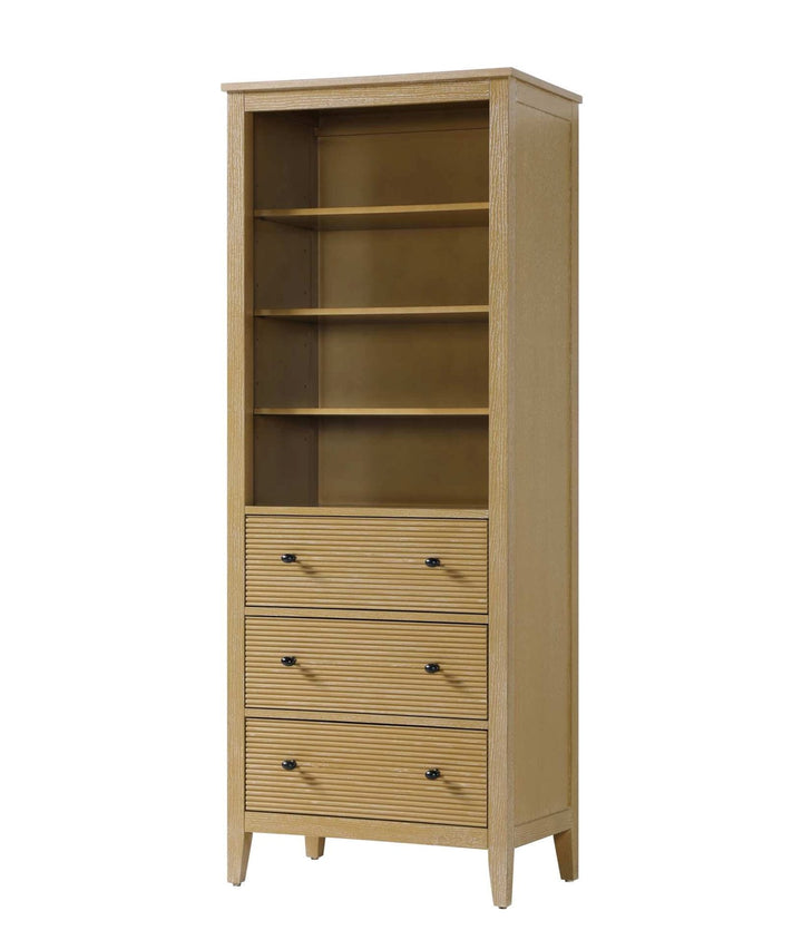 28 Inch Open Shelving Bath Storage Cabinet In Linen Oak