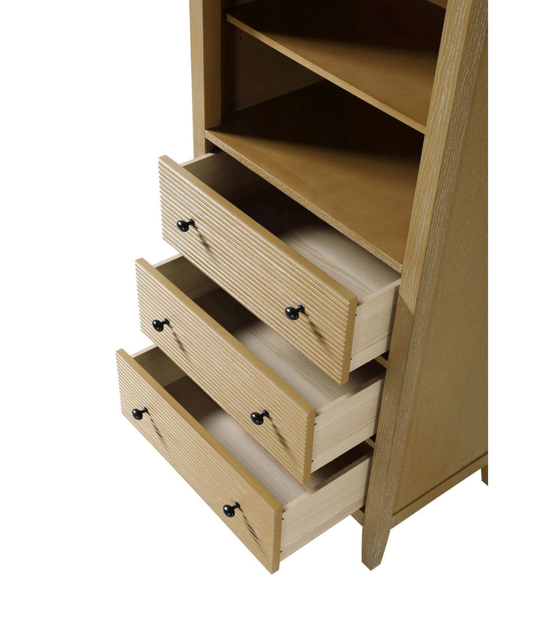 28 Inch Open Shelving Bath Storage Cabinet In Linen Oak