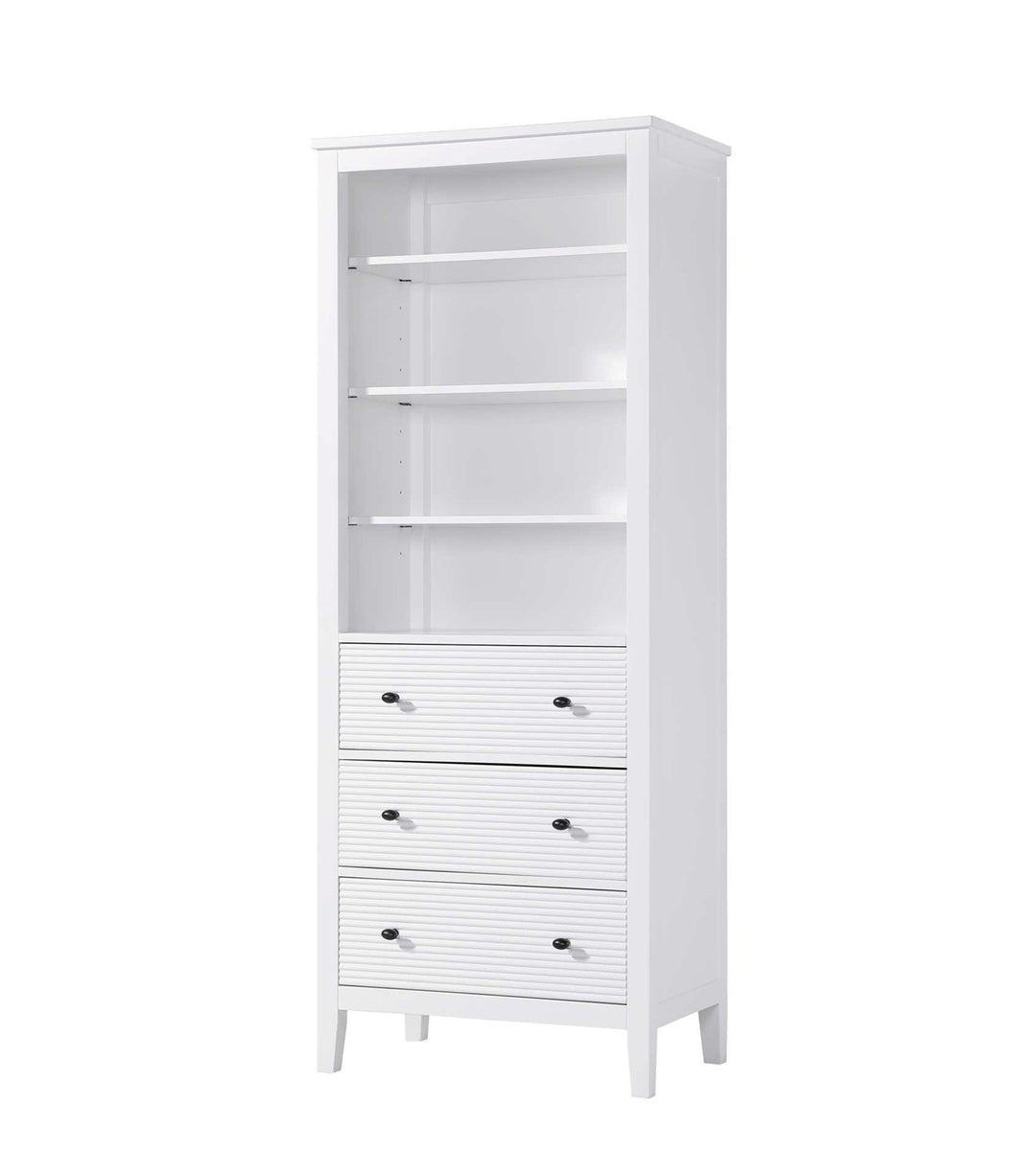 28 Inch Open Shelving Bath Storage Cabinet In White