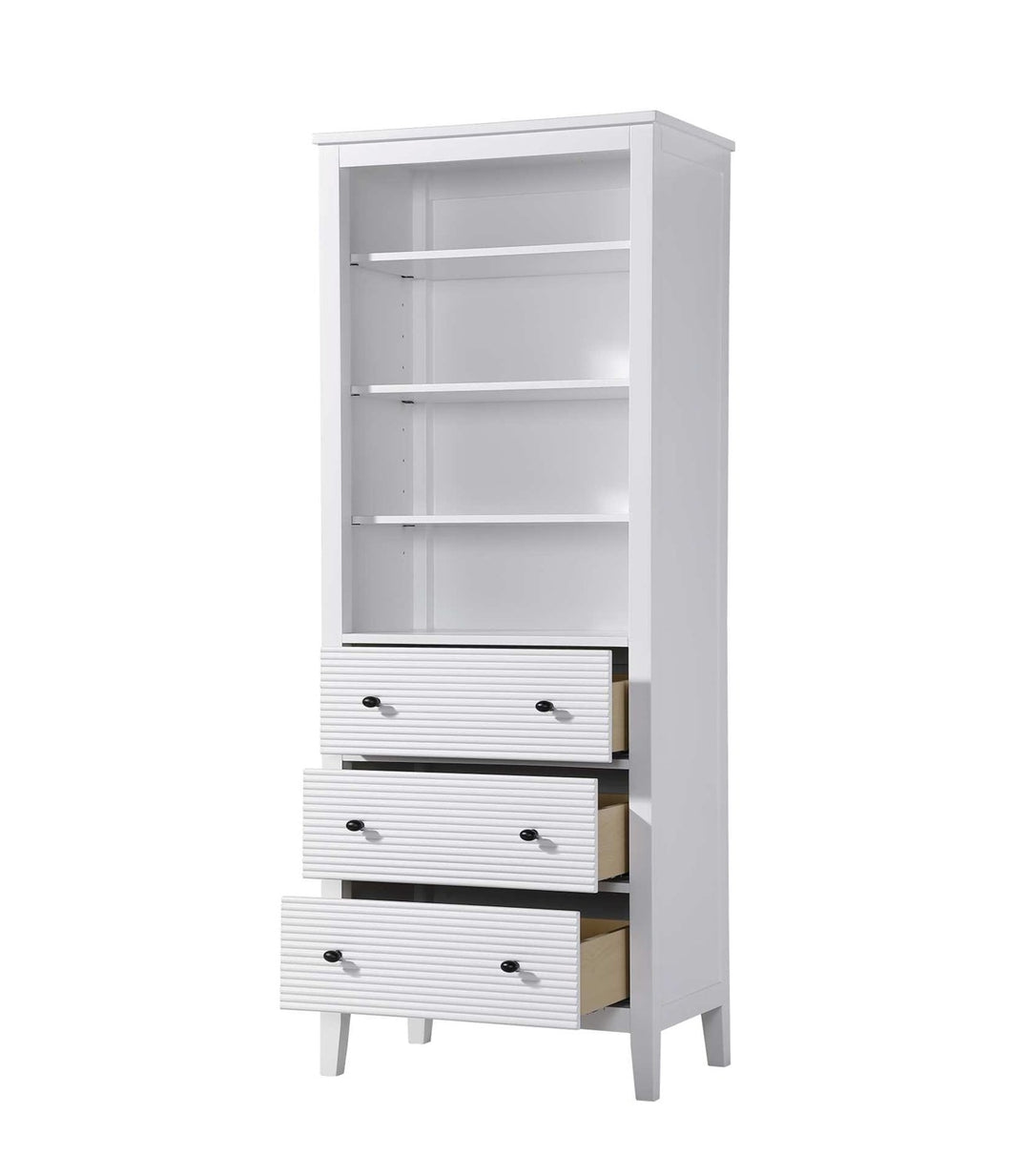 28 Inch Open Shelving Bath Storage Cabinet In White