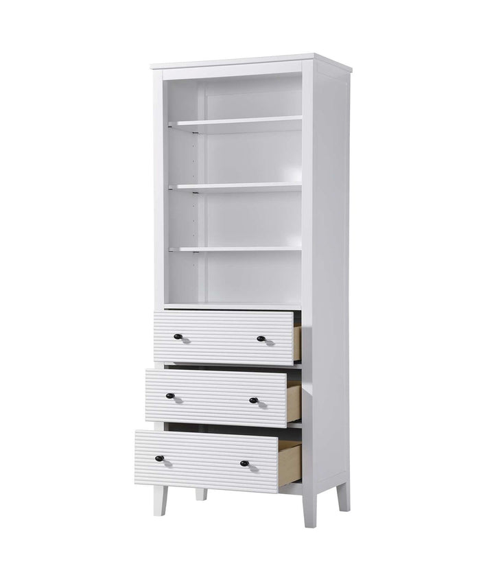 28 Inch Open Shelving Bath Storage Cabinet In White