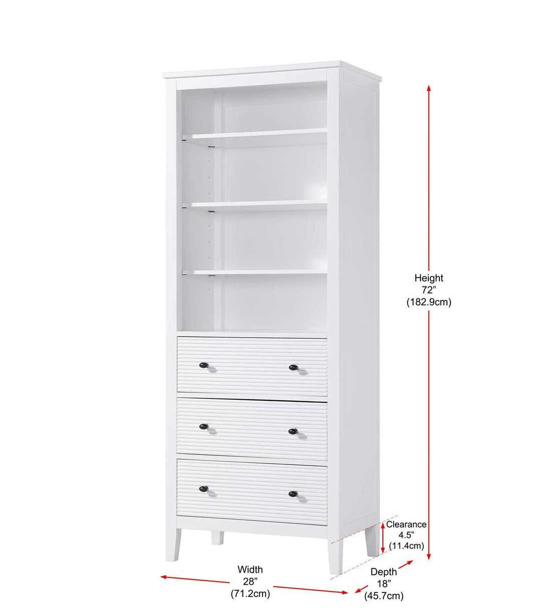 28 Inch Open Shelving Bath Storage Cabinet In White